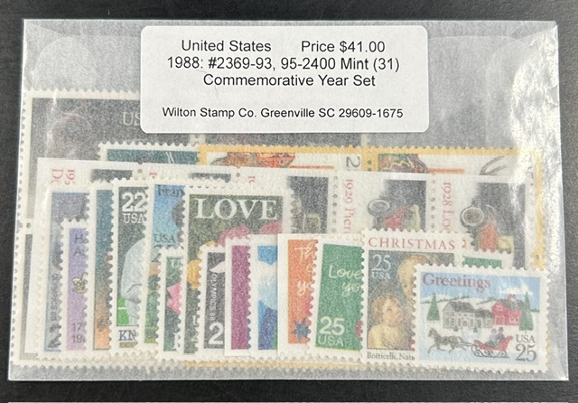 United States 1988 Mint Year Set of 31