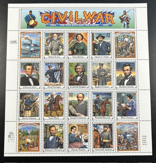 United States #2975 Civil War Mint Sheet of 20
